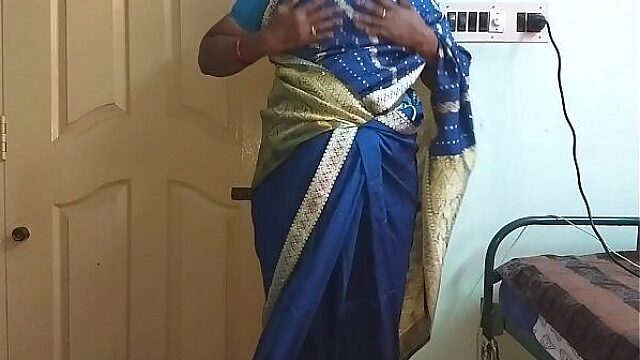 wearing saree