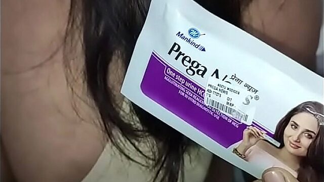 Step-mom's pregnancy test revealed during homemade Indian porn