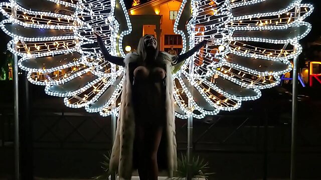 Naked Angel Monika Flaunts Big Tits in Public Sochi Stroll