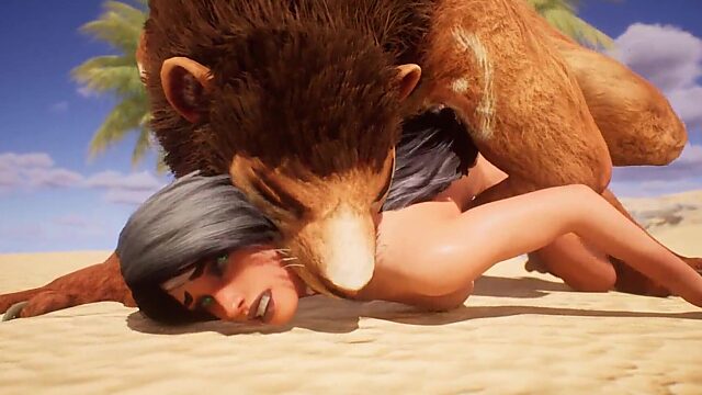Big Dick Furry Drills Bitch in the Desert: 3D Porn Wildness