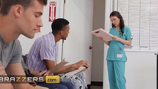 Lulu Chu Takes On Two Guys with Milk to Spare - BRAZZERS