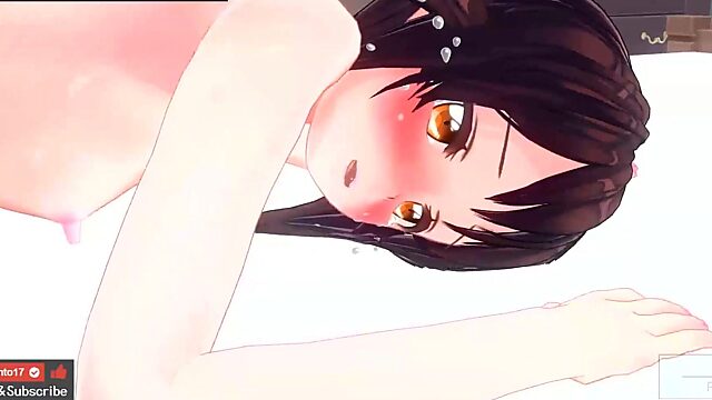 Japanese ASMR anal with small-titted hentai girl, plus pee & creampie samples