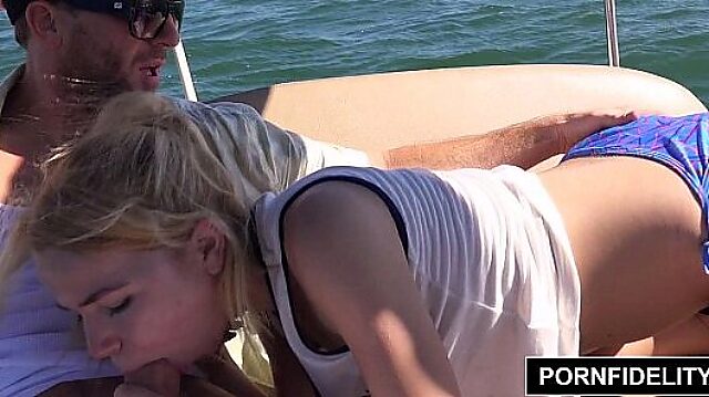 Boat ride with Alina West ends in anal creampie