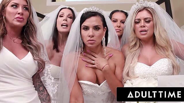 Big Titty MILF Brides Given a Naughty Wedding Gift: INSANE Reverse Gangbang!
