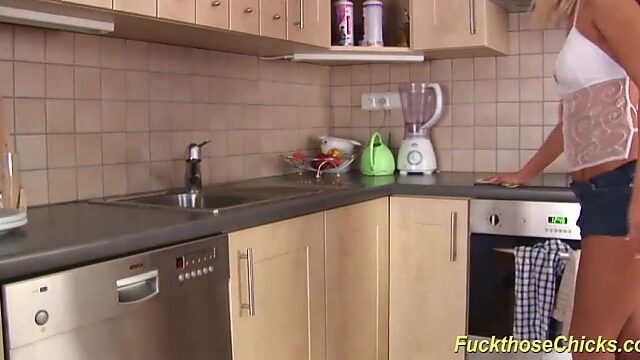 Blonde bombshell brutally fucked