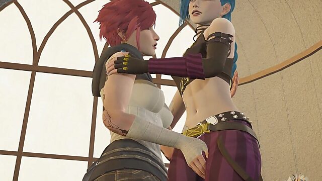 Magical Threesome with Vi and Jinx in High-Quality 3D Hentai