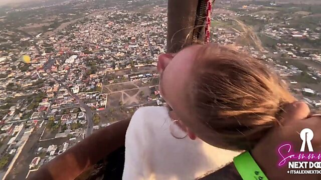 Balloon Bang Over Pyramids: Babe Gulps Down Sunrise Load