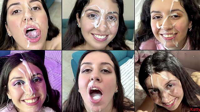 Facial Blasts Compilation: Gulping Cum, Drenched Faces