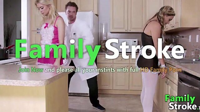 Stepbrother Fucks Stepsister & Stepmom in Wild Family Threesome: Full Porn Vids