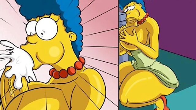 Busty Step-Mom Marge Fucked by Mystery Cock in Wall - Drenched with Jizz in Epic Parody