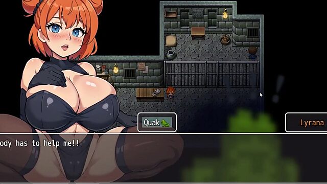 Busty Fairy Nympho Trapped & Naked in Prison Keyhole in Lost Lagoon Hentai Game Ep.1