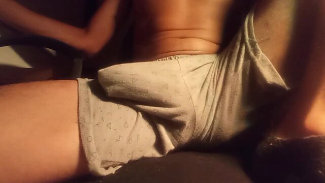 Dude in Pajamas Jerks His Massive Dick, Moaning Like a Fucking Champ