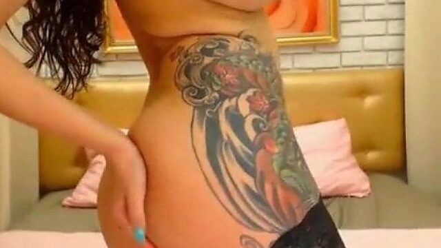 Naked Slut Grinds on Pole Then Rubs One Out Close-Up