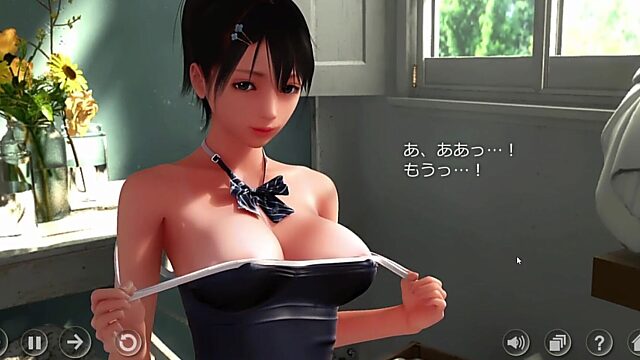 3D Hentai Slut Gags on Big Tits Fuck