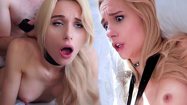 Blonde Slut Tied Up and Ravaged, Loves Brutal Dick