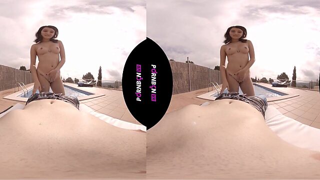 Busty Amateur Mia Navarro Fucking Outdoors in Public Pool POV VR Action in 4K 3D