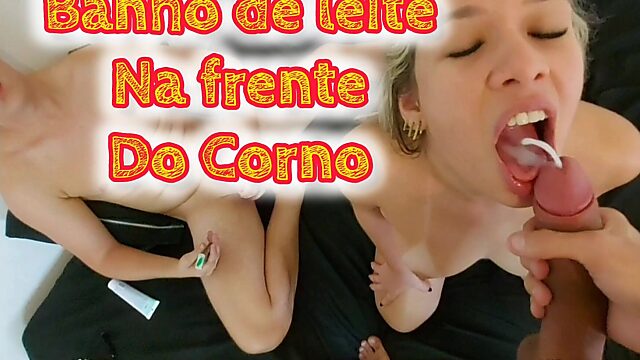 Slut Gets Flooded with Cum While Cuck Watches - Drenched in Jizz