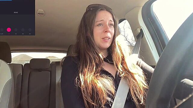 Slutty Babe Fucks Hung Stud in Tim Hortons Drive-Thru Again