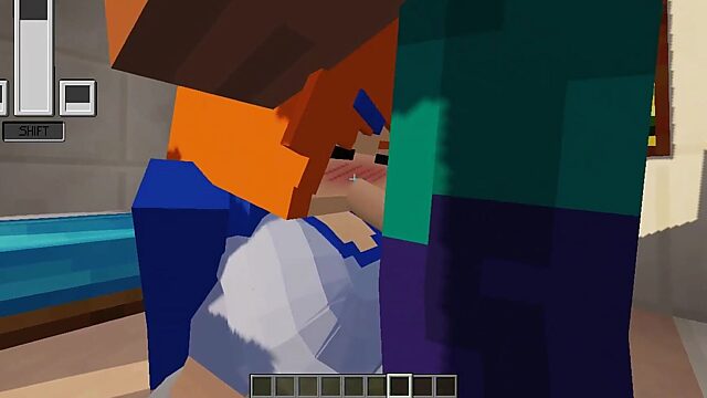 Redhead Slut Gets Mouth Fuck Messy With Cum, Plus Minecraft Cat Girl Furry Mod Jenny