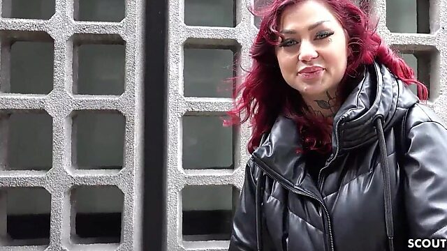 German Dude Picks Up Berlin Redhead Slut Ria Red For A HardCasting Fuck