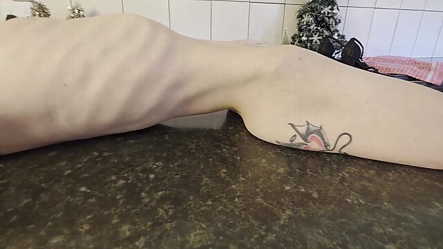 Skinny Elf Bitch Puffs Smoke and Flaunts Her Fucking Anorexic MILF Bod