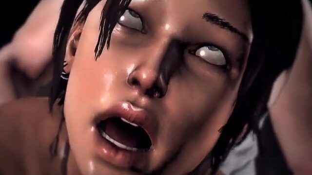 Lara Croft gets gangbanged in hentai paradise