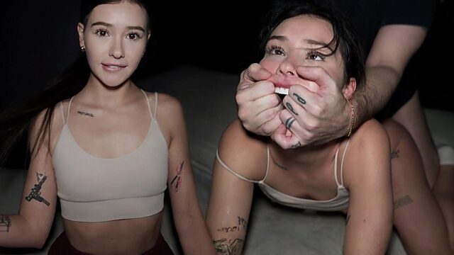 Banged Alone by 3 Horny Dudes, the Only Chick in a Gangbang Fuckfest