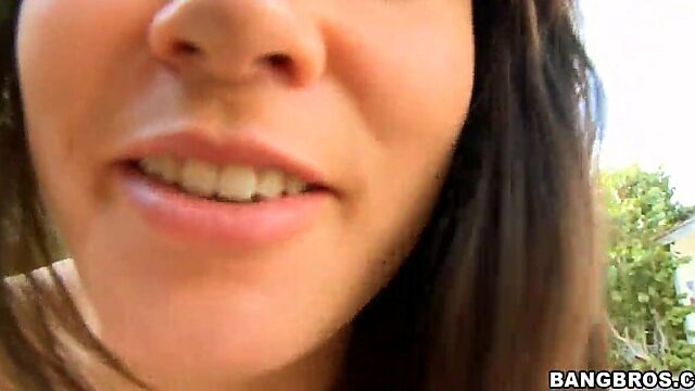 Busty Amateur Slut Plays with Dick by the Pool