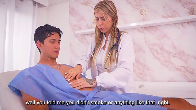 Hot as fuck doctor Molly Smith can't keep her hands off her horny patients, spreads their legs and pounds their tight pussies raw in the exam room
