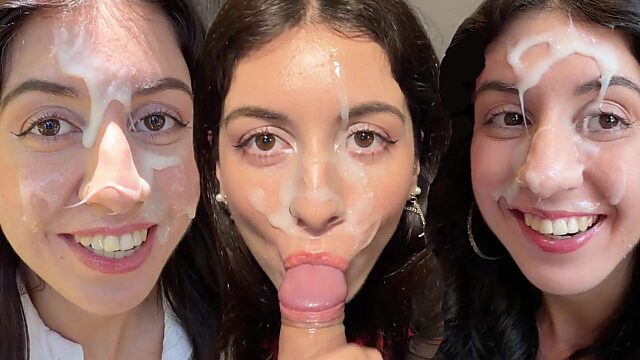 Sluts Take Massive Cum Blasts to the Face, 18 Dirty Facials Dripping Jizz