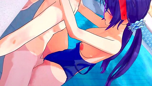 Busty Anime Slut Mita Gets Her Pussy Pounded Poolside in Horny 3D Fuck Fest