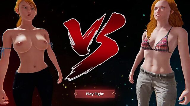 Busty Bitches Ginny and Chelci Battle in Naked 3D Catfight