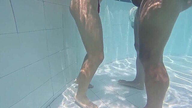 Tiny Bitch in Heat Takes Stranger's Cock Standing Up in Public Pool Fuck