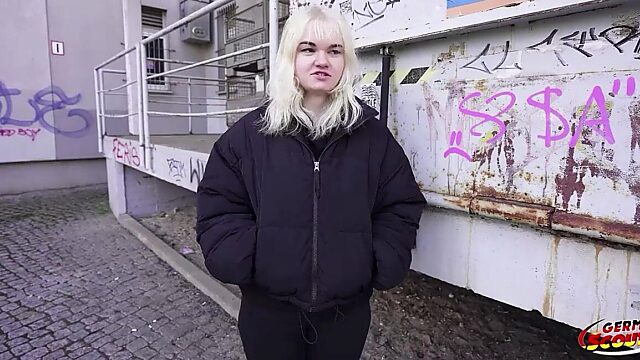 German Dude Picks Up Busty Swiss Teen Lilly Lovemoon for Her First Fuck on Camera