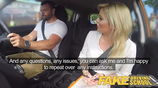 Busty Blonde MILF Driving Instructor Gobbles Dick & Bounces on Cock in Car Lesson