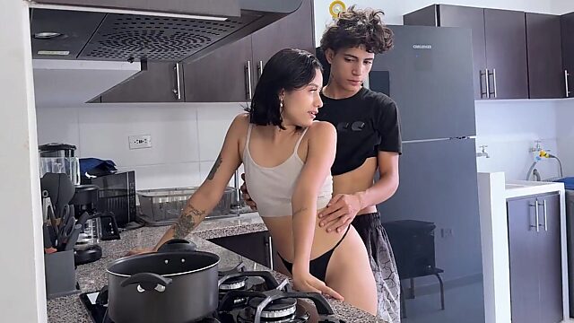 When the house is empty I bend my hot step-sister over the kitchen counter and pound her tight cunt until she screams