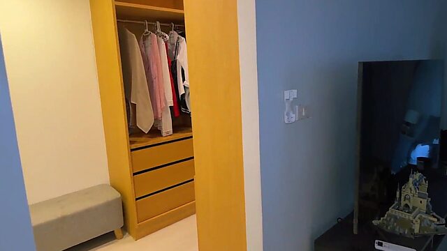 Step-mom’s tight pussy drips as she moans knowing her stepson watches her get fucked hard