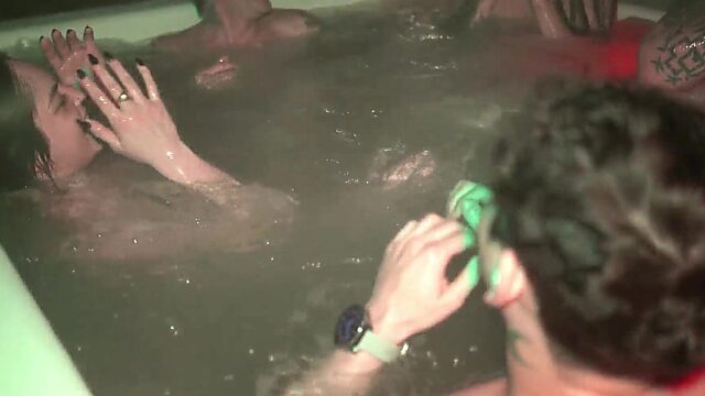 Wild 5-Way Jacuzzi Orgy: 3 Horny Guys Rail 2 Sluts with Zero Limits
