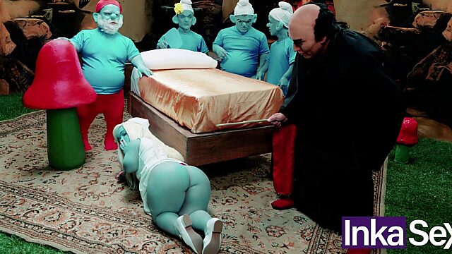 Smurf Slut Gets Her Tight Blue Ass Pounded by Gargamel in Hardcore Parody Fuckfest
