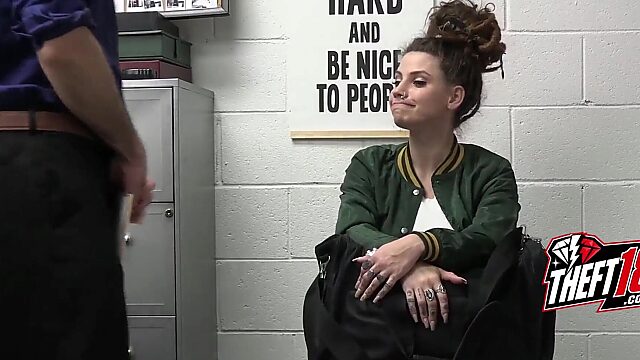 Hot Security Guard Finds More Than Contraband During Nasty Office Body Search - Spreads Her Wide