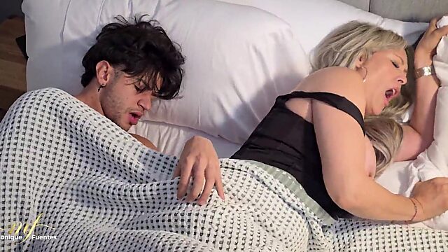 Hot wife cheats with bestie and his huge dick in wild threesome with Monique Fuentes, Andrea Castro and Zack Whiter