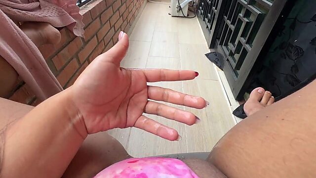 Hot neighbor spying on me in my undies got me so wet I fingered myself raw this morning hoping he’d come over and fuck me