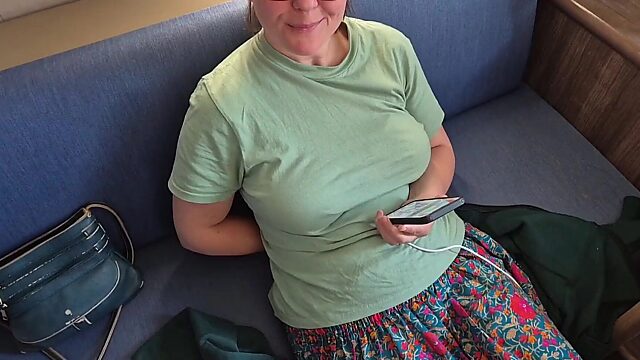 Sneaky quickie on the ferry - horny couple bangs hard in the cramped cabin