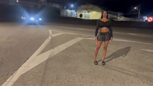 Hot slut gets fucked raw on highway overpass - real amateur outdoor sex