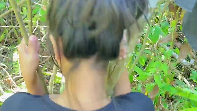 Dirty outdoor fuck session with my buddy’s hot wife in the wild bushes