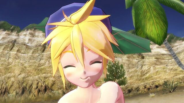 Beach Handjobs and Hentai with Len and Nami in Raunchy MMD