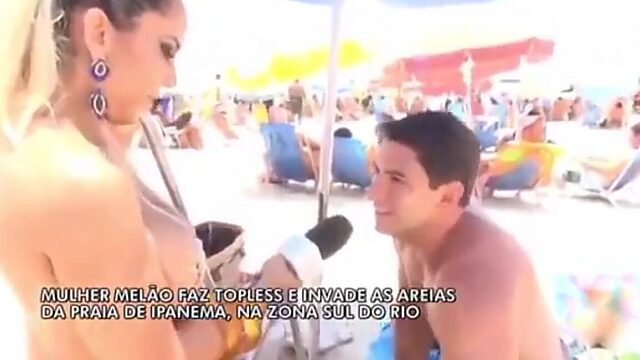 Busty Brazilian Bombshell Goes Topless on Iconic Ipanema Beach