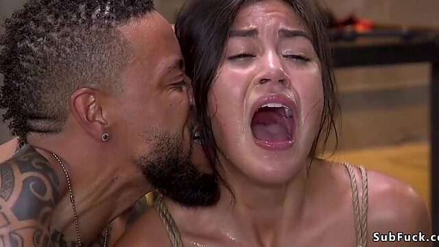 Rough Asian Anal Submission to Black Fetish Master