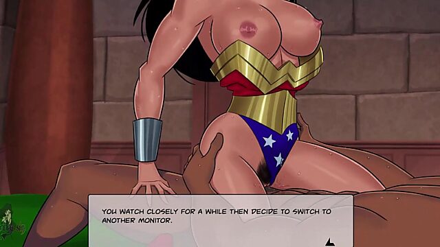 Wonder Woman Gets Roughed Up in Hentai Cowgirl Scene with Big Tits