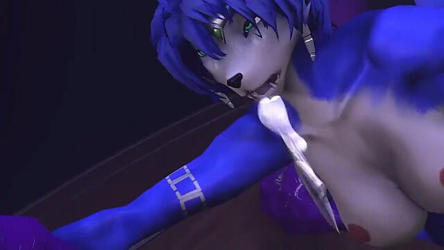 Krystal gets rough treatment in furry 3D animation!